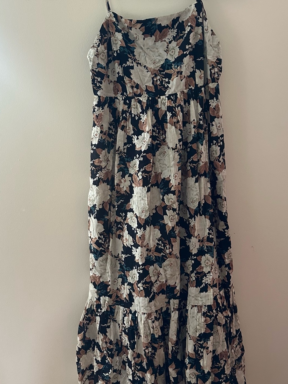 Floral Black and Cream Maxi Skirt